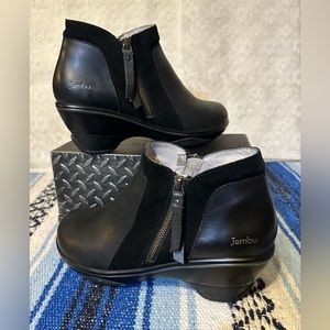 Jambu ‘Pilot’ Black Leather Booties Women’s size 9.5